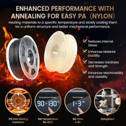 SUNLU 1.75mm Easy PA 3D Printer Filament 1KG/350M, High Strength, No Warp/Crack, ±0.03mm, 100% Filament Lines Up Neatly From EU