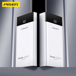 PISEN 10500mAh Portable Power Bank HD Digital Display Screen Dual-Device Charging Compatibility with Apple Xiaomi Samsung