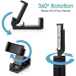 Stylish, Adjustable, Non-slip Secure Grip Universal Folding 360 Rotary Desktop Stand Cell Phone Holder - VOPH027, Lightweight Po
