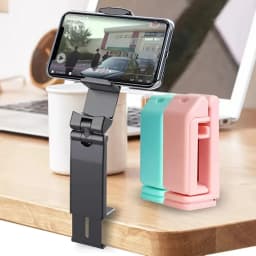 Stylish, Adjustable, Non-slip Secure Grip Universal Folding 360 Rotary Desktop Stand Cell Phone Holder - VOPH027, Lightweight Po