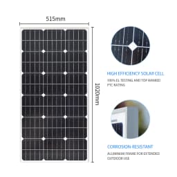 XINPUGUANG Rigid Solar Panel 18V 100W or 16.5V 100 W Glass Solar panel Battery charger for House RV car boat outdoor generation