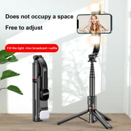 Portable 42.7 Inch Front And Rear Fill Light Reinforcement Bracket Bluetooth Tripod Selfie Stick Phone Tripod With Wireless Remo