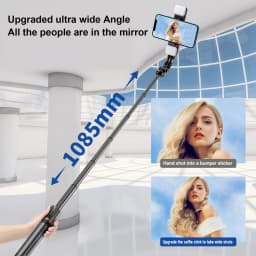 Portable 42.7 Inch Front And Rear Fill Light Reinforcement Bracket Bluetooth Tripod Selfie Stick Phone Tripod With Wireless Remo