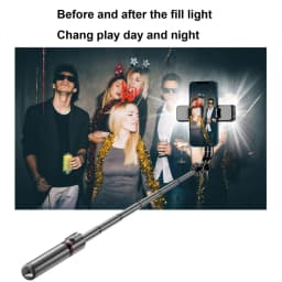 Portable 42.7 Inch Front And Rear Fill Light Reinforcement Bracket Bluetooth Tripod Selfie Stick Phone Tripod With Wireless Remo
