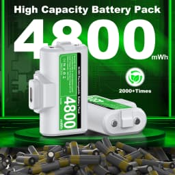 BEBONCOOL Rechargeable Xbox Controller Battery Pack for Series X|S/One/Elite , Play and Charge Kit with 2x4800mWh Batteries
