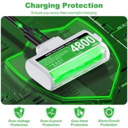 BEBONCOOL Rechargeable Xbox Controller Battery Pack for Series X|S/One/Elite , Play and Charge Kit with 2x4800mWh Batteries
