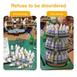 Evemodel SN04M Rotatable Paint Organizer 25.5mm Slot Pigment Bottle Spinning Rack Stand Holder Shelf for AV/AK 17ml Bottle