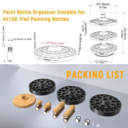 Evemodel SN04M Rotatable Paint Organizer 25.5mm Slot Pigment Bottle Spinning Rack Stand Holder Shelf for AV/AK 17ml Bottle