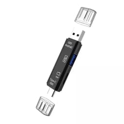 1pc USB Type-C And Micro USB OTG Card Adapter 5-In-1 USB Type-C Reader Flash Stick TF Read Plug For Mobile Phone PC Mac Computer