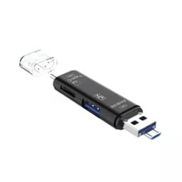 1pc USB Type-C And Micro USB OTG Card Adapter 5-In-1 USB Type-C Reader Flash Stick TF Read Plug For Mobile Phone PC Mac Computer