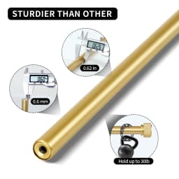 5/8" Diameter Adjustable Single Drapery Curtain Rod Set with Maniglia Finials, 28"-48"/48"-84"/84"-120"