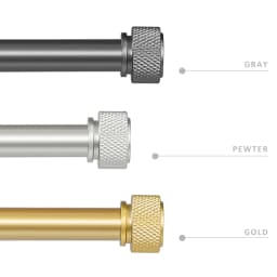 5/8" Diameter Adjustable Single Drapery Curtain Rod Set with Maniglia Finials, 28"-48"/48"-84"/84"-120"