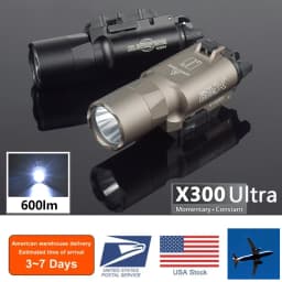 US Hot Tactical X300 Ultra Surefire X300U Light Airsoft LED Scout Flashlight G17 G19 Spotlight Picatinny Rail Lights