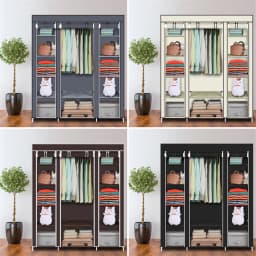 69" Portable Clothes Closet Wardrobe Storage Organizer with Non-Woven Fabric Quick Assemble Extra Strong Durable Black