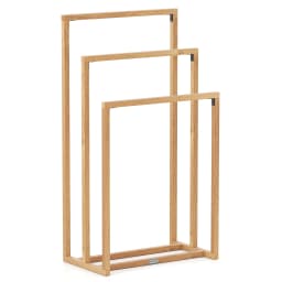 3-Tier Freestanding Towel Rack with 3 Hanging Crossbars for Bathroom Natural