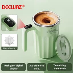 DEEWAZ 400ML Automatic Stirring Cup Rechargeable Coffee Electric Mixer 316 Stainless Steel Rotating Mug Milk Magnetic Mixing Cup