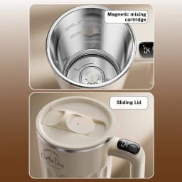 DEEWAZ 400ML Automatic Stirring Cup Rechargeable Coffee Electric Mixer 316 Stainless Steel Rotating Mug Milk Magnetic Mixing Cup