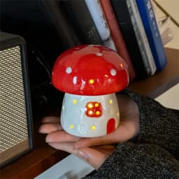Handmade Cute Ceramic Cartoon Mushroom Home Garden Decoration Accessories Bedside Home Decor Child Girl Girlfriend Birthday Gift