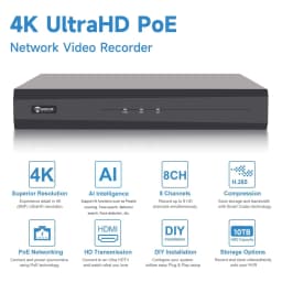 Anpviz NVR 8CH NVR 6MP POE IP Camera System Outdoor CCTV Video Security Surveillance Kit IP66 IR 30m Humanoid vehicle Detection