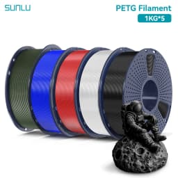 SUNLU 5KG PETG Clear Filament 1.75 ±0.02mm 1kg Spool (2.2lbs) High Toughness Neatly Wound Filament Fit Most FDM Printer