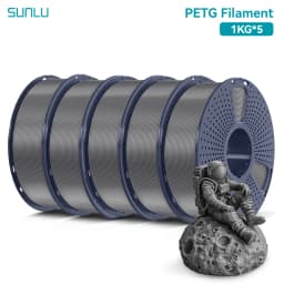 SUNLU 5KG PETG Clear Filament 1.75 ±0.02mm 1kg Spool (2.2lbs) High Toughness Neatly Wound Filament Fit Most FDM Printer