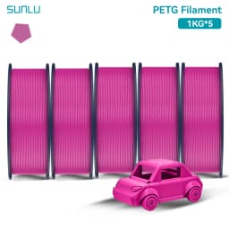 SUNLU 5KG PETG Clear Filament 1.75 ±0.02mm 1kg Spool (2.2lbs) High Toughness Neatly Wound Filament Fit Most FDM Printer