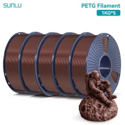 SUNLU 5KG PETG Clear Filament 1.75 ±0.02mm 1kg Spool (2.2lbs) High Toughness Neatly Wound Filament Fit Most FDM Printer