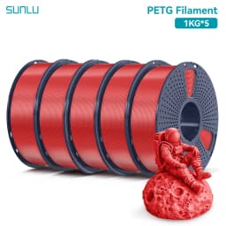 SUNLU 5KG PETG Clear Filament 1.75 ±0.02mm 1kg Spool (2.2lbs) High Toughness Neatly Wound Filament Fit Most FDM Printer