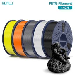 SUNLU 5KG PETG Clear Filament 1.75 ±0.02mm 1kg Spool (2.2lbs) High Toughness Neatly Wound Filament Fit Most FDM Printer