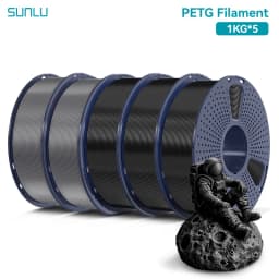SUNLU 5KG PETG Clear Filament 1.75 ±0.02mm 1kg Spool (2.2lbs) High Toughness Neatly Wound Filament Fit Most FDM Printer