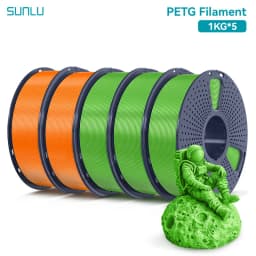 SUNLU 5KG PETG Clear Filament 1.75 ±0.02mm 1kg Spool (2.2lbs) High Toughness Neatly Wound Filament Fit Most FDM Printer
