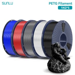 SUNLU 5KG PETG Clear Filament 1.75 ±0.02mm 1kg Spool (2.2lbs) High Toughness Neatly Wound Filament Fit Most FDM Printer