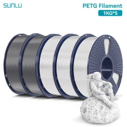 SUNLU 5KG PETG Clear Filament 1.75 ±0.02mm 1kg Spool (2.2lbs) High Toughness Neatly Wound Filament Fit Most FDM Printer