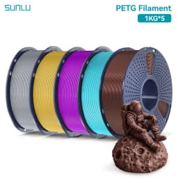 SUNLU 5KG PETG Clear Filament 1.75 ±0.02mm 1kg Spool (2.2lbs) High Toughness Neatly Wound Filament Fit Most FDM Printer