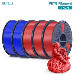 SUNLU 5KG PETG Clear Filament 1.75 ±0.02mm 1kg Spool (2.2lbs) High Toughness Neatly Wound Filament Fit Most FDM Printer