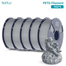 SUNLU 5KG PETG Clear Filament 1.75 ±0.02mm 1kg Spool (2.2lbs) High Toughness Neatly Wound Filament Fit Most FDM Printer