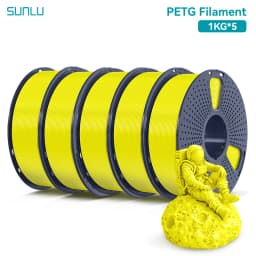 SUNLU 5KG PETG Clear Filament 1.75 ±0.02mm 1kg Spool (2.2lbs) High Toughness Neatly Wound Filament Fit Most FDM Printer