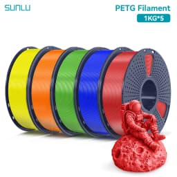 SUNLU 5KG PETG Clear Filament 1.75 ±0.02mm 1kg Spool (2.2lbs) High Toughness Neatly Wound Filament Fit Most FDM Printer