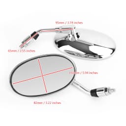 Artudatech CHROME MIRRORS Fit for Honda VT 400 500 600 700 750 800 1100 Shadow VF750 Magna