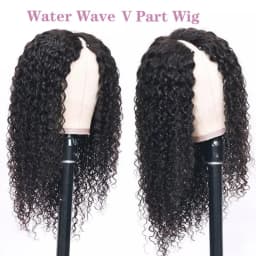 V Part Wigs Human Hair Glueless No Leave Out Upgrade Brazilian Curly Deep Wave Wigs For Women 220 Density Natural Color 30 Inch