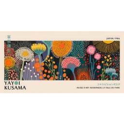 Yayoi Kusama Flower Exhibition Poster Canvas Painting Print Japanese Wall Art Picture for Living Room Home Decor Cuadros Zoro