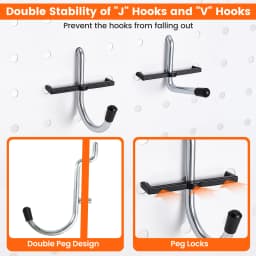 ENJOYWOOD 155pcs/set Pegboard Hooks Kit Peg Board Accessories Organizer Kit with Various Hooks,Bins,Baskets Wall Hanging Tool