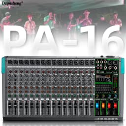 6/8/12/16 Channels Audio Sound Mixer Depusheng Mixing DJ Console USB 48V Phantom Power 256 DSP Effects Sound Table for Stage