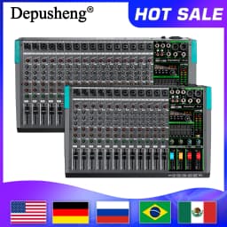 6/8/12/16 Channels Audio Sound Mixer Depusheng Mixing DJ Console USB 48V Phantom Power 256 DSP Effects Sound Table for Stage
