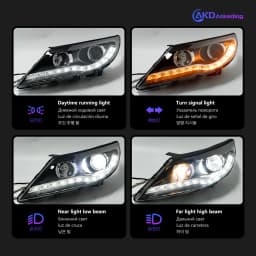 AKD Head Lamp for Kia Sportage LED Headlight 2011-2014 Headlights Sportage DRL Turn Signal High Beam Angel Eye Projector