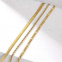 Fashion Gold Chain Necklace for Women Herringbone Rope Foxtail Figaro Curb Link Chain Choker Jewelry Accessories Wholesale
