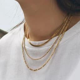 Fashion Gold Chain Necklace for Women Herringbone Rope Foxtail Figaro Curb Link Chain Choker Jewelry Accessories Wholesale