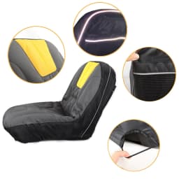 Universal Riding Lawn Mower Tractor Seat Cover Comfortable Padded Comfort Pad With 2 Back Storage Pouch Durable 600D Oxford