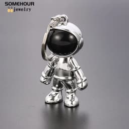 SOMEHOUR Handmade 3D Astronaut Space Robot Spaceman Keychain New Fashion Car Bag Keyring Holder Gadgets Accessories Friend Gift