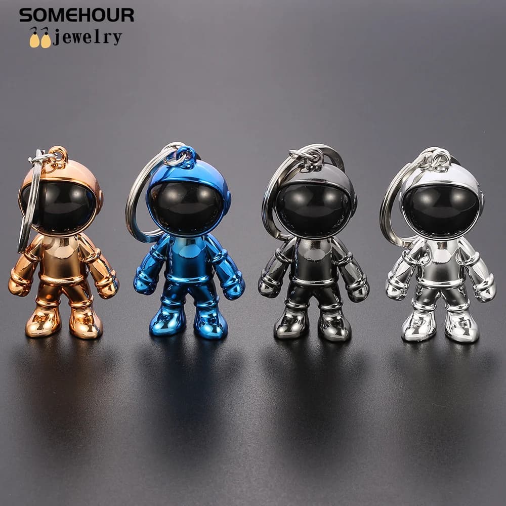 SOMEHOUR Handmade 3D Astronaut Space Robot Spaceman Keychain New Fashion Car Bag Keyring Holder Gadgets Accessories Friend Gift